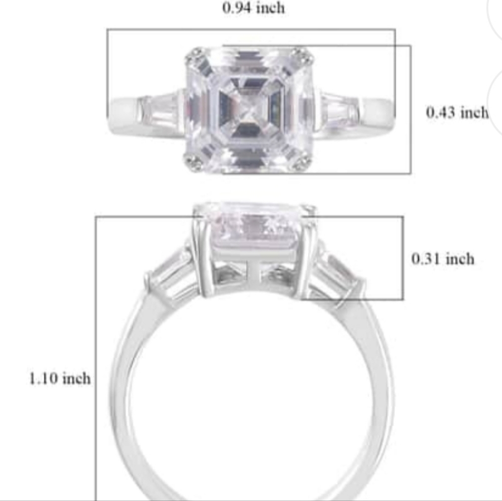 Lustro Stella Finest CZ Ring in Platinum over Sterling Silver Sz 9! - Picture 8 of 12